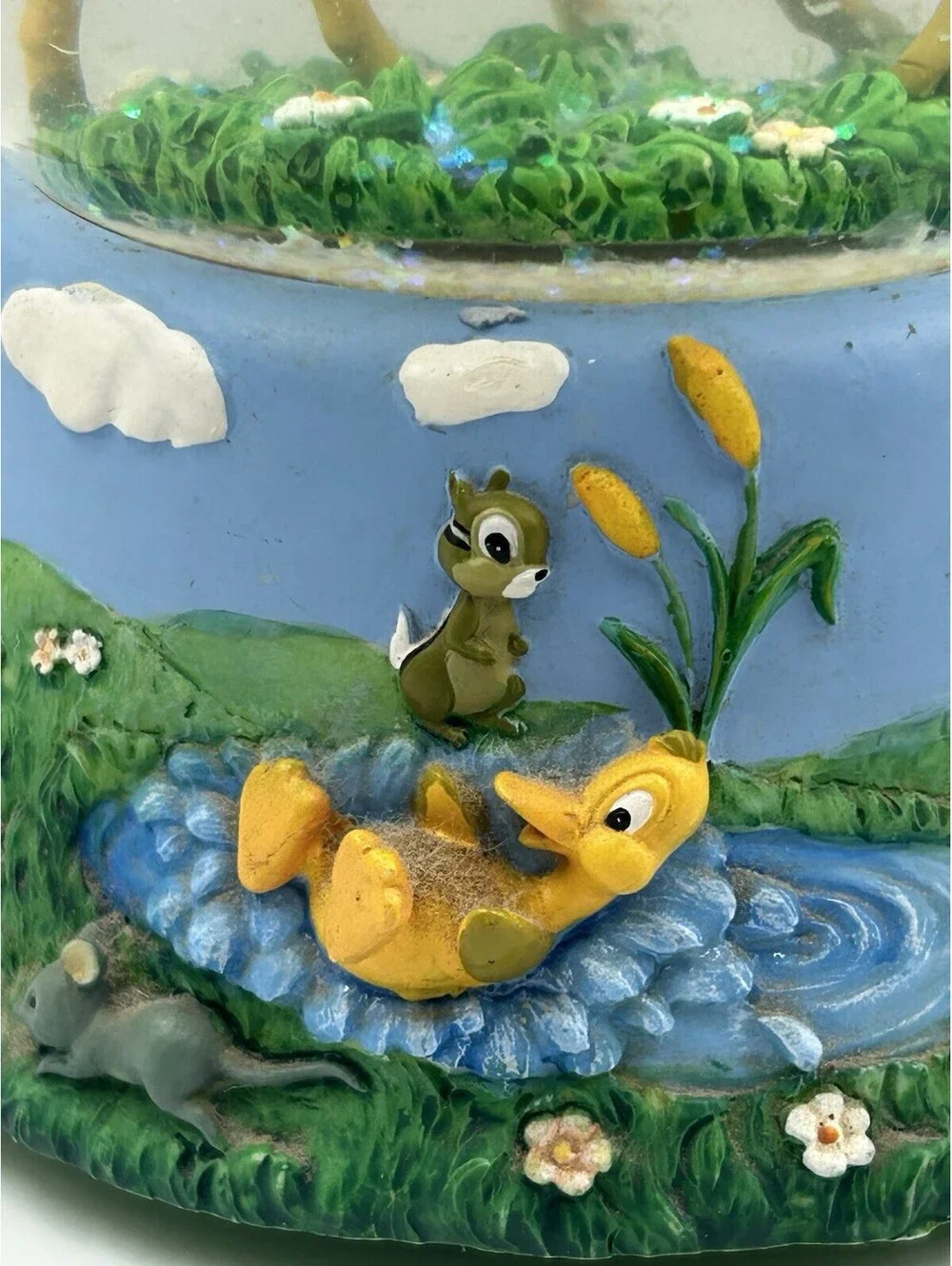 Disney Enesco Bambi & Feline Waltz of the Flowers Musical Snow Globe
